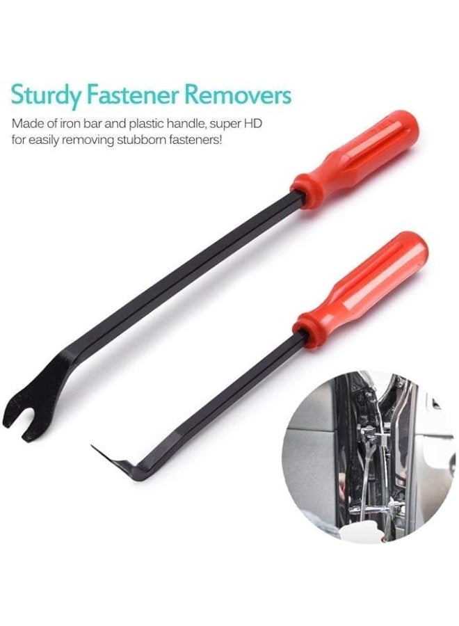 بروماس مجموعة أدوات إزالة أجزاء نظام الصوت في السيارات مكونة من 19 قطعة، بالإضافة إلى كماشة لإزالة مثبتات التنجيد، ولوحة باب السيارة، وجهاز ستيريو من النايلون. - Image 3